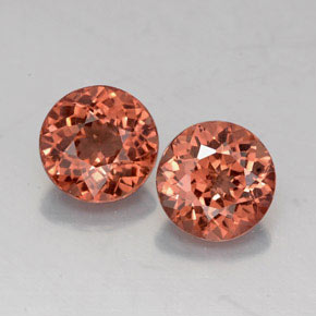 캐럿 천연 핑크 오렌지 말레이 가넷 보석, 라운드 컷, 6.50 mm, VVS-VS