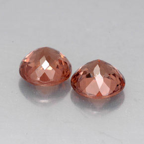 캐럿 천연 핑크 오렌지 말레이 가넷 보석, 라운드 컷, 6.50 mm, VVS-VS