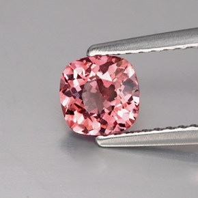 0.94캐럿 천연 로즈 말레이 가넷, 쿠션 컷, 5.6×5.6 mm, VS