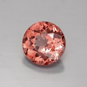 1.49캐럿 천연 핑크 오렌지 말레이 가넷, 라운드 컷, 6.90 mm, VS