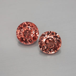 캐럿 천연 핑크 오렌지 말레이 가넷 보석, 라운드 컷, 6.58 mm, VVS-VS