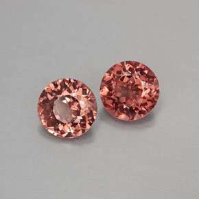 캐럿 천연 핑크 오렌지 말레이 가넷 보석, 라운드 컷, 6.58 mm, VVS-VS