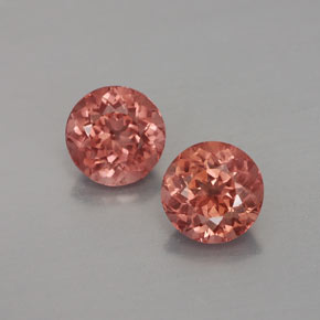 캐럿 천연 핑크 오렌지 말레이 가넷 보석, 라운드 컷, 6.11 mm, VVS-VS