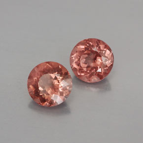 캐럿 천연 핑크 오렌지 말레이 가넷 보석, 라운드 컷, 6.11 mm, VVS-VS