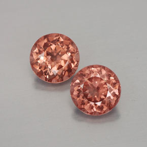 캐럿 천연 핑크 오렌지 말레이 가넷 보석, 라운드 컷, 6.57 mm, VVS-VS