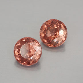 캐럿 천연 핑크 오렌지 말레이 가넷 보석, 라운드 컷, 6.57 mm, VVS-VS