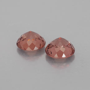 캐럿 천연 핑크 오렌지 말레이 가넷 보석, 라운드 컷, 6.57 mm, VVS-VS