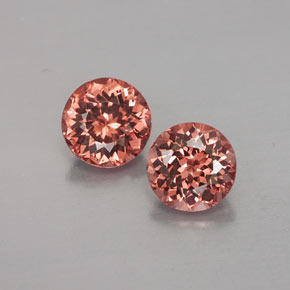 캐럿 천연 핑크 오렌지 말레이 가넷 보석, 라운드 컷, 5.94 mm, VVS-VS