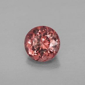 1.35캐럿 천연 핑크 오렌지 말레이 가넷, 라운드 컷, 6.37 mm, VVS-VS