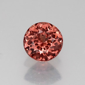1.18캐럿 천연 핑크 오렌지 말레이 가넷, 라운드 컷, 6.19 mm, VVS-VS