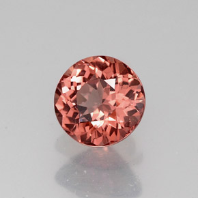 1.18캐럿 천연 핑크 오렌지 말레이 가넷, 라운드 컷, 6.19 mm, VVS-VS