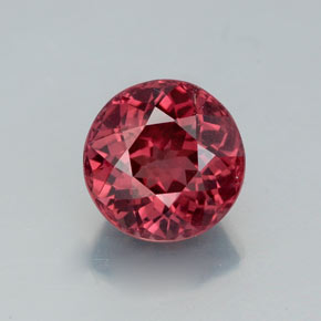 3.24캐럿 천연 로즈 말레이 가넷, 라운드 컷, 8.35 mm, VVS-VS