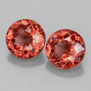 캐럿 천연 로즈 말레이 가넷 보석, 라운드 컷, 7.99 mm, VS