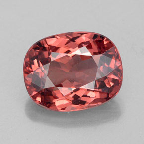 3.66캐럿 천연 로즈 말레이 가넷, 쿠션 컷, 10.1×8.1 mm, VVS-VS