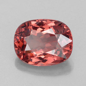 3.66캐럿 천연 로즈 말레이 가넷, 쿠션 컷, 10.1×8.1 mm, VVS-VS