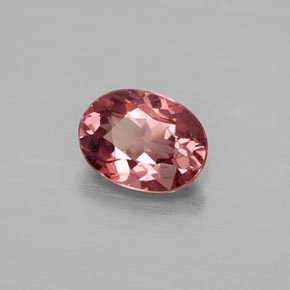 1.03캐럿 천연 로즈 말레이 가넷, 타원형 컷, 6.9×5.1 mm, VVS-VS