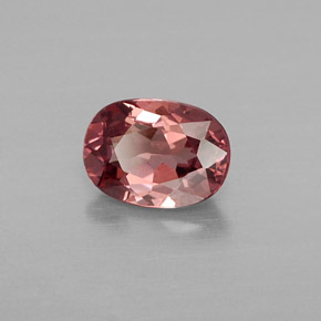 1.05캐럿 천연 로즈 말레이 가넷, 타원형 컷, 7.1×5.2 mm, VVS