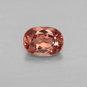 1.12캐럿 천연 핑크 오렌지 말레이 가넷, 타원형 컷, 7.1×5.2 mm, VVS-VS