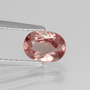 0.88캐럿 천연 라이트 로즈 말레이 가넷, 타원형 컷, 7×5.2 mm, VVS