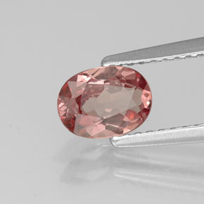 0.88캐럿 천연 라이트 로즈 말레이 가넷, 타원형 컷, 7×5.2 mm, VVS