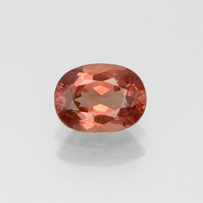 0.99캐럿 천연 오렌지 말레이 가넷, 타원형 컷, 6.8×5.1 mm, VS