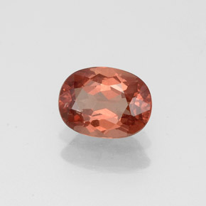 0.99캐럿 천연 오렌지 말레이 가넷, 타원형 컷, 6.8×5.1 mm, VS