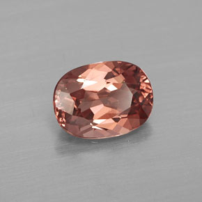 1.14캐럿 천연 로즈 말레이 가넷, 타원형 컷, 7.1×5.3 mm, VS