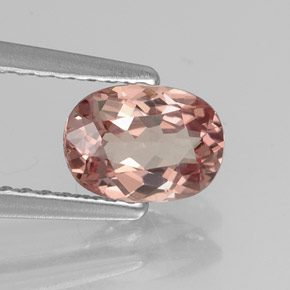 0.97캐럿 천연 라이트 로즈 말레이 가넷, 타원형 컷, 7×5 mm, VVS-VS