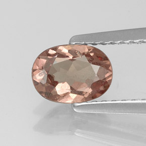 0.90캐럿 천연 핑크 오렌지 말레이 가넷, 타원형 컷, 7×5.1 mm, SI