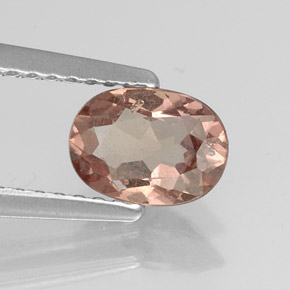 0.90캐럿 천연 핑크 오렌지 말레이 가넷, 타원형 컷, 7×5.1 mm, SI