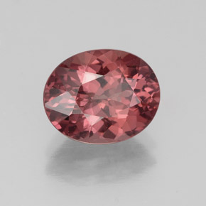 3.17캐럿 천연 핑크빛 로즈 말레이 가넷, 타원형 컷, 9.7×7.9 mm, VS