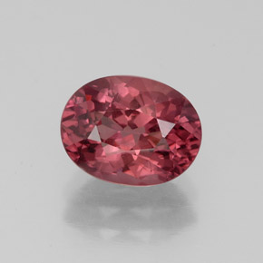 2.32캐럿 천연 핑크빛 로즈 말레이 가넷, 타원형 컷, 8.6×6.7 mm, VVS-VS
