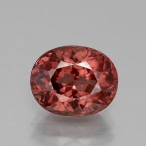 3.84캐럿 천연 핑크빛 로즈 말레이 가넷, 타원형 컷, 10×8.2 mm, VS
