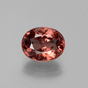 3.84캐럿 천연 로즈 말레이 가넷, 타원형 컷, 10×8 mm, VVS