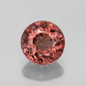 1.25캐럿 천연 로즈 말레이 가넷, 라운드 컷, 6.36 mm, VS