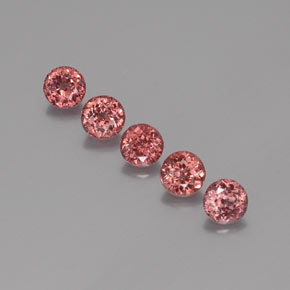 캐럿 천연 핑크 오렌지 말레이 가넷 보석, 라운드 컷, 5.45 mm, VS