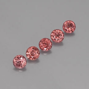 캐럿 천연 핑크 오렌지 말레이 가넷 보석, 라운드 컷, 5.45 mm, VS