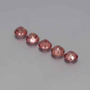 캐럿 천연 핑크 오렌지 말레이 가넷 보석, 라운드 컷, 5.45 mm, VS