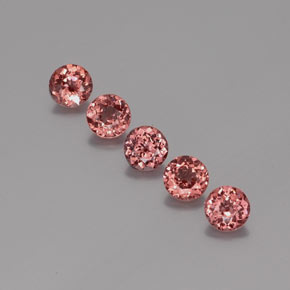 4.00캐럿 천연 딥 핑크 말레이 가넷 보석, 라운드 컷, 5.46 mm, VS
