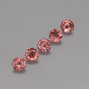 4.00캐럿 천연 딥 핑크 말레이 가넷 보석, 라운드 컷, 5.46 mm, VS