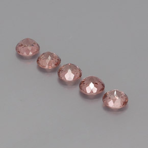 캐럿 천연 핑크 오렌지 말레이 가넷 보석, 라운드 컷, 5.00 mm, VS