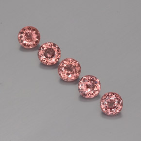 캐럿 천연 핑크 오렌지 말레이 가넷 보석, 라운드 컷, 5.05 mm, VS