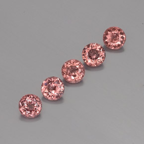 캐럿 천연 핑크 오렌지 말레이 가넷 보석, 라운드 컷, 5.05 mm, VS
