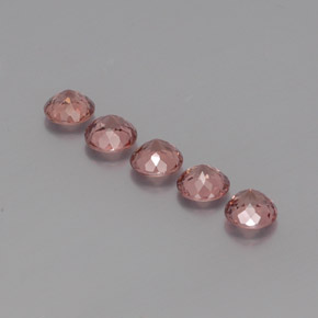 캐럿 천연 핑크 오렌지 말레이 가넷 보석, 라운드 컷, 5.05 mm, VS