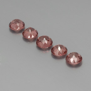 3.92캐럿 천연 핑크 오렌지 말레이 가넷 보석, 라운드 컷, 5.56 mm, VS