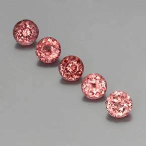 캐럿 천연 핑크 오렌지 말레이시아 가넷 보석, 라운드 컷, VS