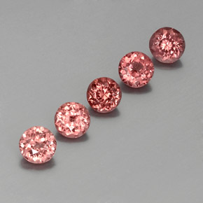 캐럿 천연 핑크 오렌지 말레이시아 가넷 보석, 라운드 컷, VS