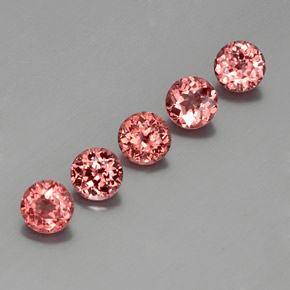 캐럿 천연 핑크 오렌지 말레이 가넷 보석, 라운드 컷, 5.50 mm, VS