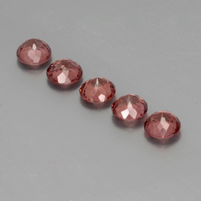 캐럿 천연 핑크 오렌지 말레이 가넷 보석, 라운드 컷, 5.50 mm, VS