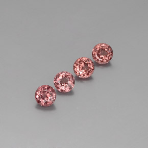 3.30캐럿 천연 핑크빛 로즈 말레이 가넷 보석, 라운드 컷, 5.58 mm, VS